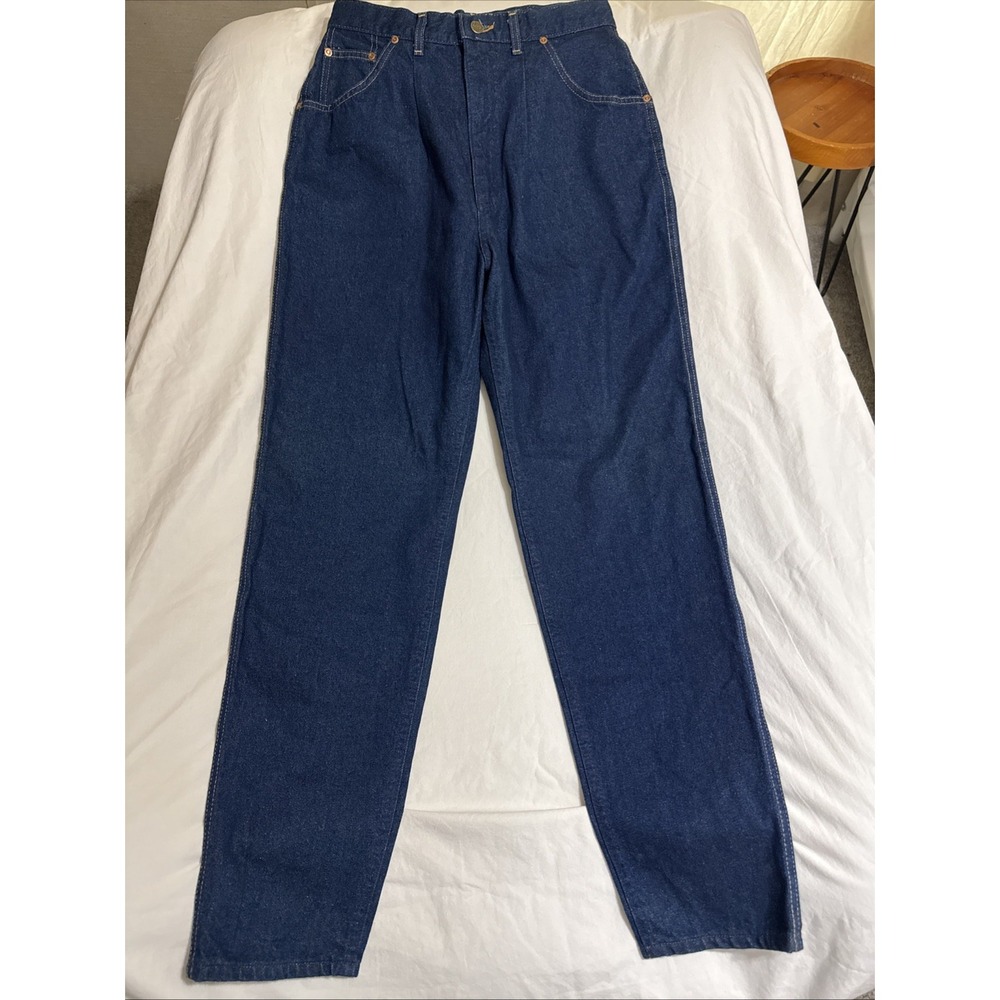 VTG 80s Lee London Rider Jeans Deadstock NWT Dark Wash High Waist USA Made Sz 15